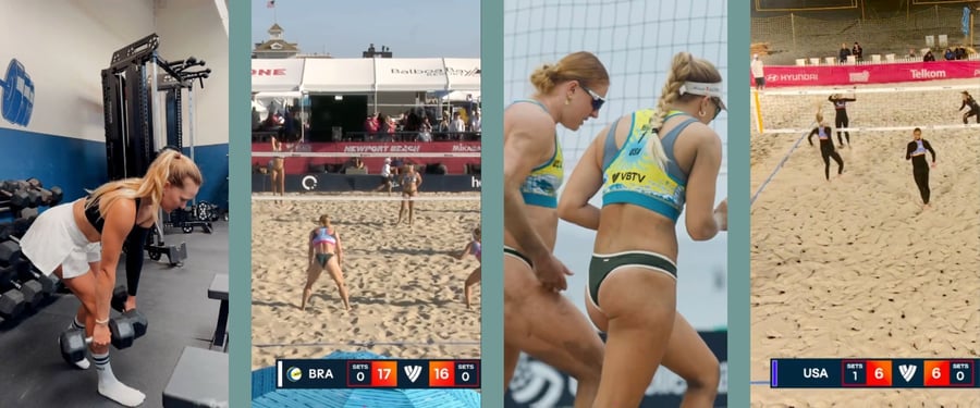 Corinne Quiggle and Partner in Beach Volleyball